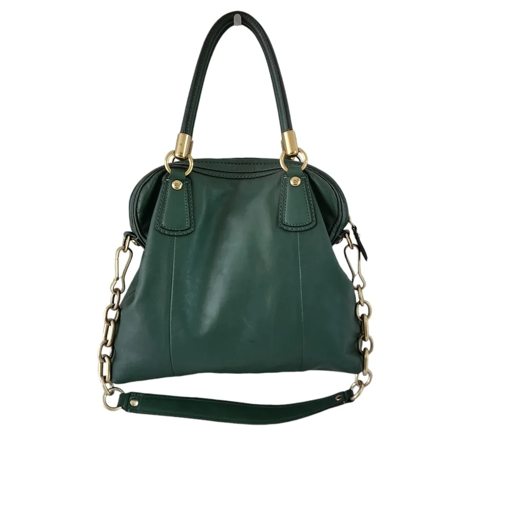 COACH LEATHER TOP ZIP GOLD HARDWARE SATCHEL